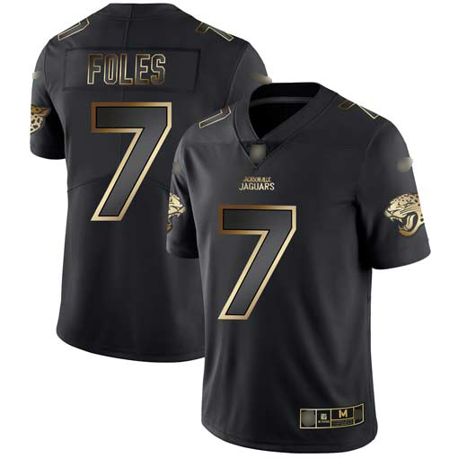 Nike Jacksonville Jaguars #7 Nick Foles Black Gold Men Stitched NFL Vapor Untouchable Limited Jersey->jacksonville jaguars->NFL Jersey